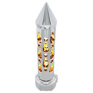 Brooklyn Style Spike Gearshift Knob With LED 9/10 Speed Adapter (Chrome) - Amber, Red, Blue or White