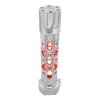 Austin Style Gun Cylinder Gearshift Knob With LED 9/10 Speed Adapter (Chrome) - Amber, Red, Blue or White