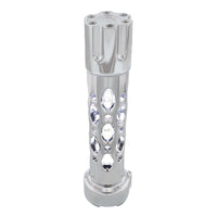 Austin Style Gun Cylinder Gearshift Knob With LED 9/10 Speed Adapter (Chrome) - Amber, Red, Blue or White