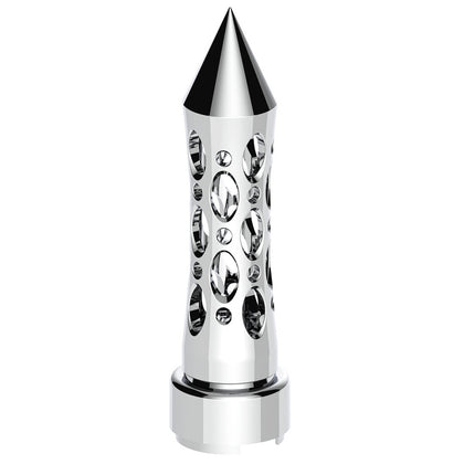 M30X3.5 Thread-On Daytona Style Spike Gearshift Knob With 9/10 Speed Adapter (Chrome) - Vertical