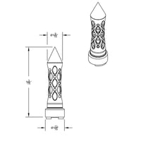 M30X3.5 Thread-On Daytona Style Spike Gearshift Knob With 9/10 Speed Adapter (Chrome) - Vertical