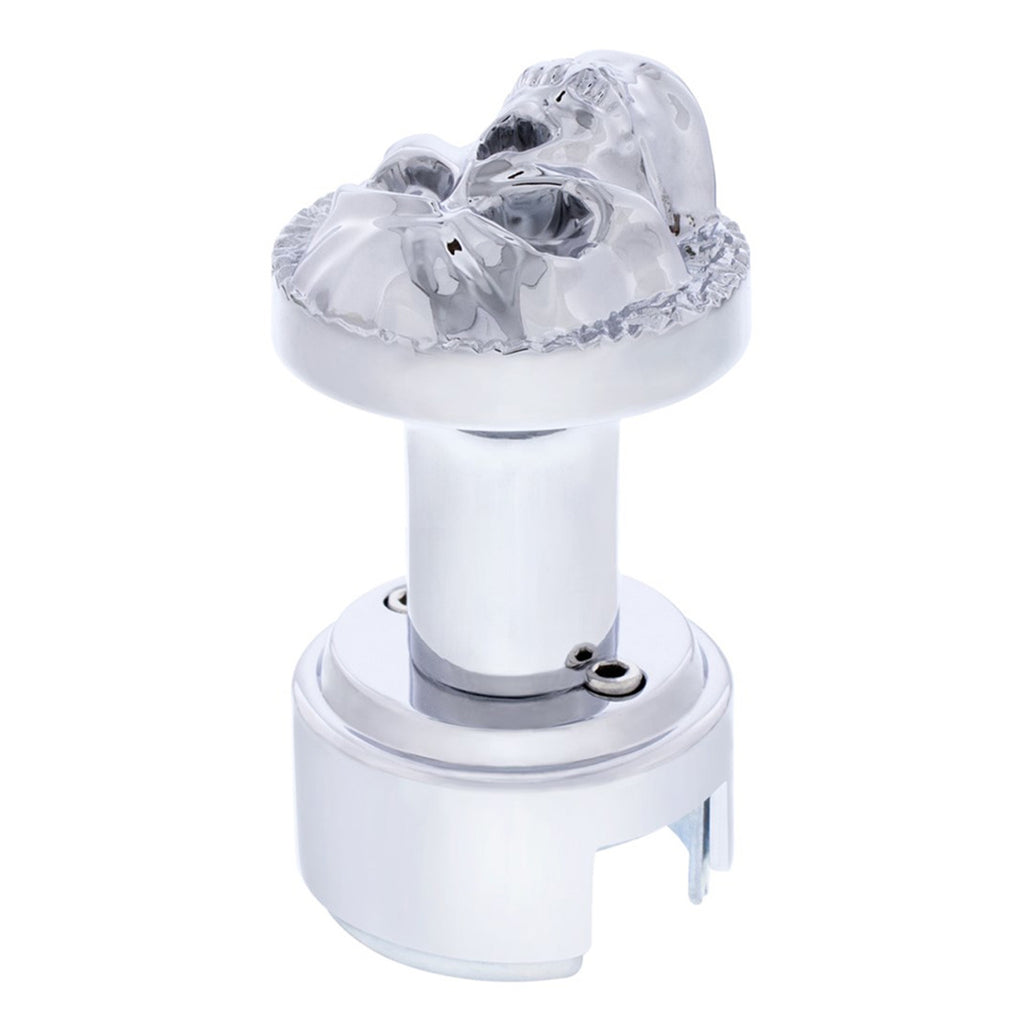 Skull Thread-On Gearshift Knob With 13/15/18 Speed Adapter (Chrome)