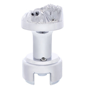 Skull Thread-On Gearshift Knob With 13/15/18 Speed Adapter (Chrome)