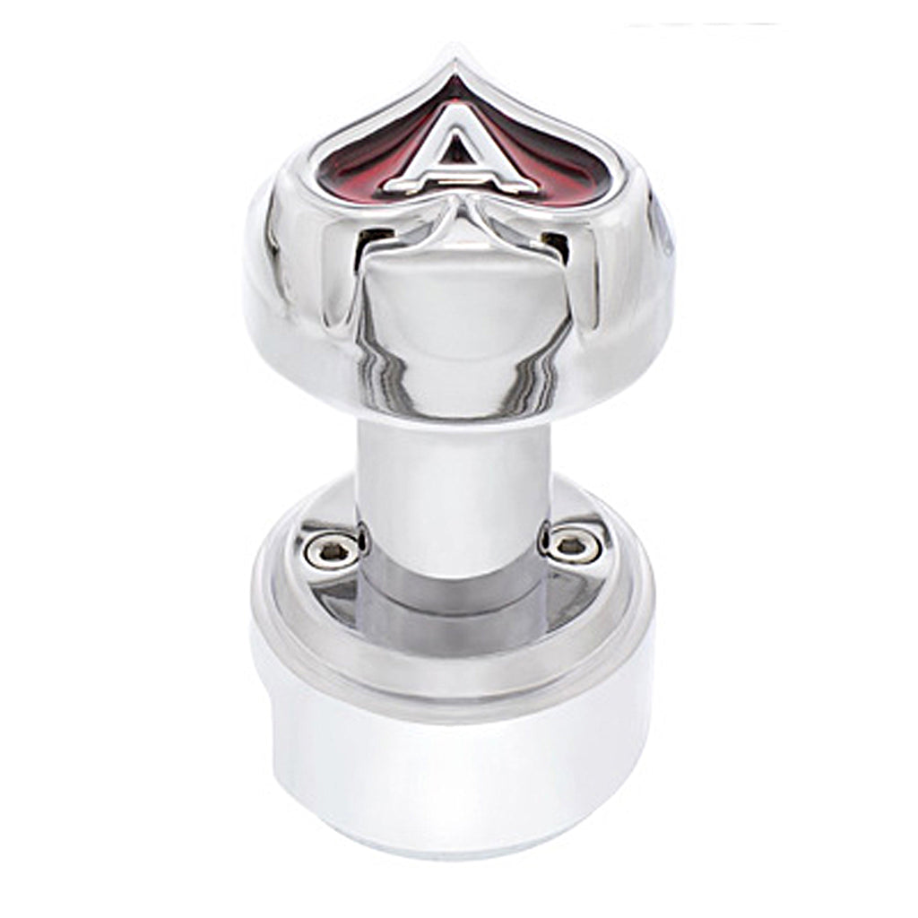 Ace of Spade Thread-On Gearshift Knob With 13/15/18 Speed Adapter (Chrome)