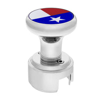 Thread-On Gearshift Knob With 13/15/18 Speed Adapter & Texas Flag Sticker (Chrome)