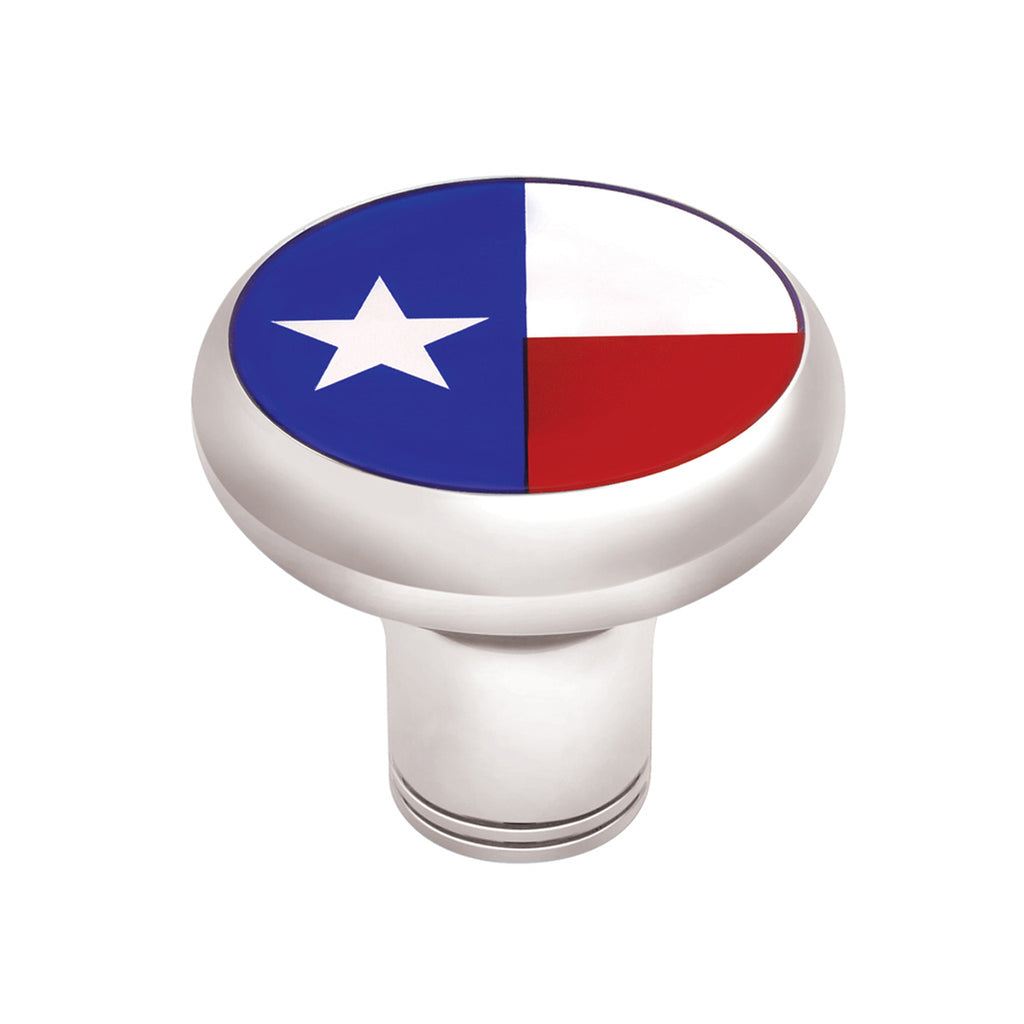 1/2"-13 Thread-On Gearshift Knob With Texas Flag Sticker (Chrome)