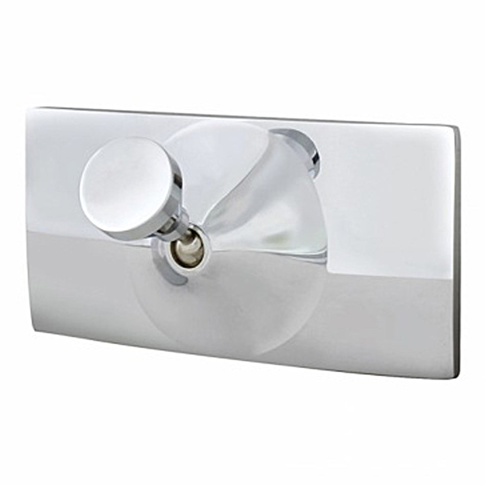Rectangular Chrome Plated Aluminum Interior Rear View Mirror With Glue-On Mount