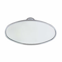 Oval Chrome Plated Aluminum Interior Rear View Mirror With Glue-On Mount