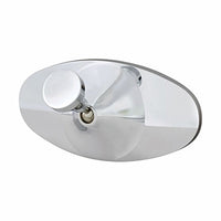 Oval Chrome Plated Aluminum Interior Rear View Mirror With Glue-On Mount
