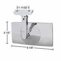 Rectangular Chrome Plated Aluminum Interior Rear View Mirror With Screw-On Mount