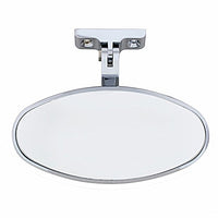 Oval Chrome Plated Aluminum Interior Rear View Mirror With Screw-On Mount