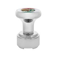 Thread-On Gearshift Knob With 9/10 Speed Adapter & Mexico Flag Sticker (Chrome)