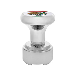 Thread-On Gearshift Knob With 9/10 Speed Adapter & Mexico Flag Sticker (Chrome)