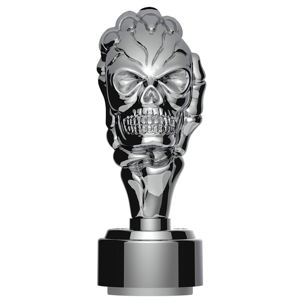 Thread-On Skull Gearshift Knob With 9/10 Speed Adapter (Chrome)