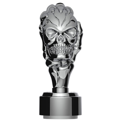 Thread-On Skull Gearshift Knob With 9/10 Speed Adapter (Chrome)