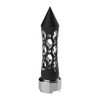 M30X3.5 Thread-On Daytona Style Spike Gearshift Knob With Chrome 9/10 Speed Adapter (Black/Vertical)