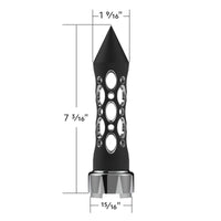 M30X3.5 Thread-On Daytona Style Spike Gearshift Knob With Chrome 9/10 Speed Adapter (Black/Vertical)