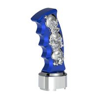 Thread-On Skulls Pistol Grip Gearshift Knob With Chrome 9/10 Speed Adapter (Chrome, Indigo Blue or Candy Red)