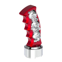 Thread-On Skulls Pistol Grip Gearshift Knob With Chrome 9/10 Speed Adapter (Chrome, Indigo Blue or Candy Red)