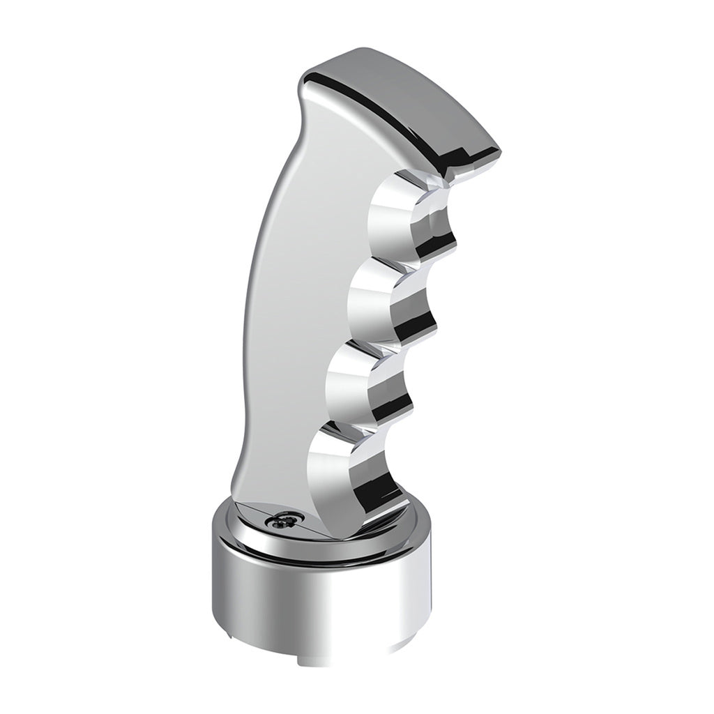 Thread-On Pistol Grip Gearshift Knob With Chrome 13/15/18 Speed Adapter (Chrome, Indigo Blue, or Candy Red)