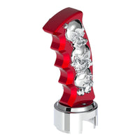 Thread-On Skulls Pistol Grip Gearshift Knob With 13/15/18 Speed Adapter (Indigo Blue or Candy Red)