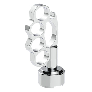 Thread-On Knuckle Gearshift Knob With Chrome 9/10 Speed Adapter (Chrome)