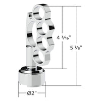 Thread-On Knuckle Gearshift Knob With Chrome 9/10 Speed Adapter (Chrome)