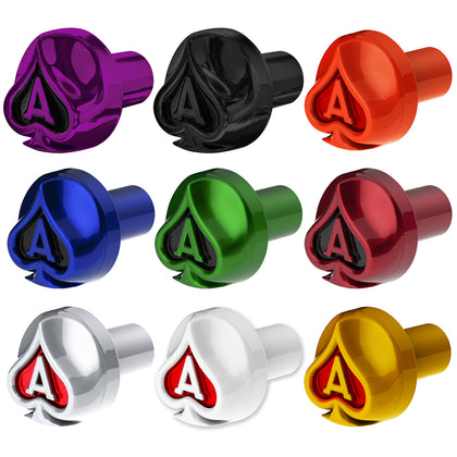 Ace Of Spades Air Valve Knob w Colored Inlays (Various Colors)