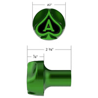 Ace Of Spades Air Valve Knob w Colored Inlays (Various Colors)