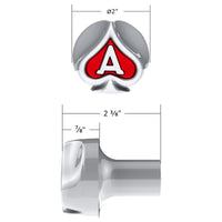 Ace Of Spades Air Valve Knob w Colored Inlays (Various Colors)