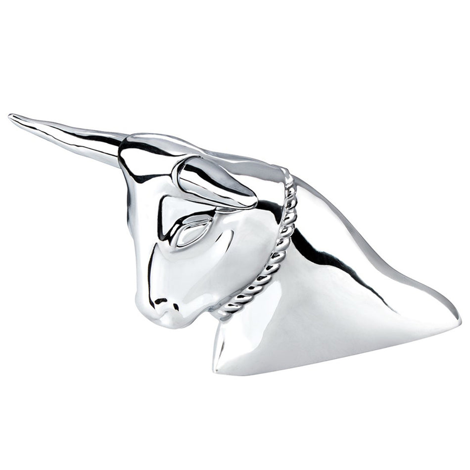United Pacific - Die-Cast Long Horn Bull Hood Ornament (Chrome)