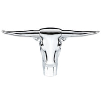 United Pacific - Die-Cast Long Horn Bull Hood Ornament (Chrome)