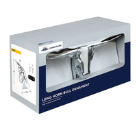 United Pacific - Die-Cast Long Horn Bull Hood Ornament (Chrome)