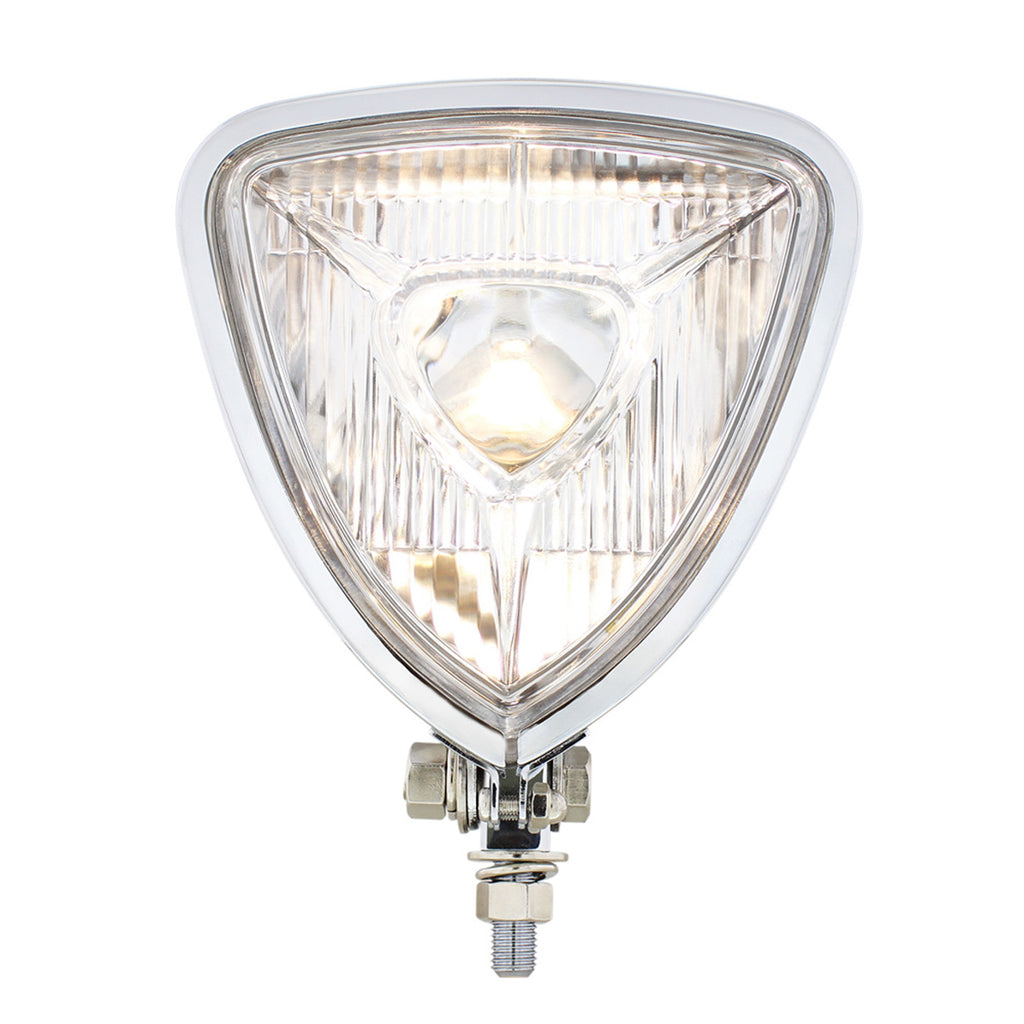 United Pacific - Triangle Headlight With Chrome or Black Housing & Flat Back