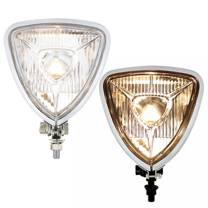 United Pacific - Triangle Headlight With Chrome or Black Housing & Flat Back