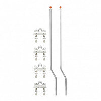 United Pacific - Stainless Bumper Guide Kit With Skull Top - Amber (Pair)