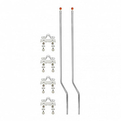 United Pacific - Stainless Bumper Guide Kit With Skull Top - Amber (Pair)