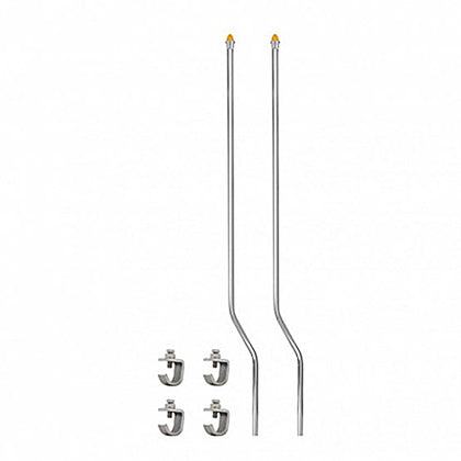 United Pacific - Stainless Bumper Guide Kit With Watermelon Lens Top - Amber Lens (Pair)