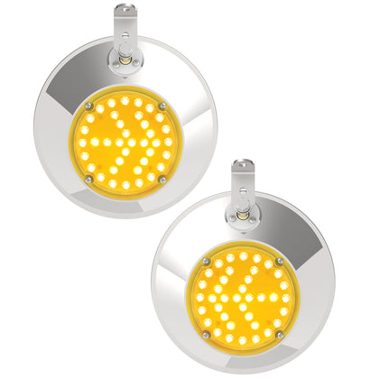 8-1/2" 430 Stainless Steel Convex Mirror With LED (Driver or Passenger Side)