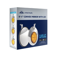 8-1/2" 430 Stainless Steel Convex Mirror With LED (Driver or Passenger Side)