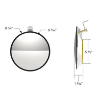 8-1/2" 430 Stainless Steel Convex Mirror With LED (Driver or Passenger Side)