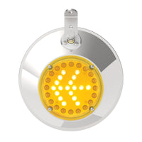 8-1/2" 430 Stainless Steel Convex Mirror With LED (Driver or Passenger Side)