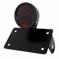 Black 1928 Ford Model A Style Tail Light Assembly With Horizontal Mounting Bracket For Motorcycle