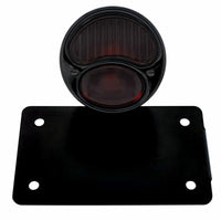 Black 1928 Ford Model A Style Tail Light Assembly With Horizontal Mounting Bracket For Motorcycle