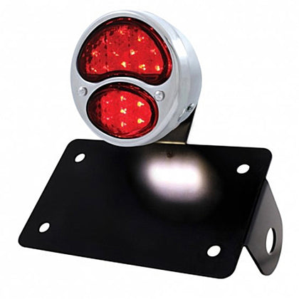 Stainless Steel 1928 Ford Model A Style LED Tail Light Assembly With Horizontal Mounting Bracket For Motorcycle