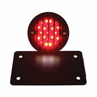 Motorcycle LED "Bobber" Style Horizontal Tail Light With Black Grille Bezel - Red LEDs (Red or Smoked Lens)
