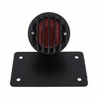 Motorcycle LED "Bobber" Style Horizontal Tail Light With Black Grille Bezel - Red LEDs (Red or Smoked Lens)