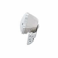 Motorcycle LED Rear Fender Tail Light With Chrome Grille Bezel - Red LEDs (Red or Smoked Lens)