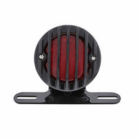 Motorcycle LED Rear Fender Tail Light With Gloss Black Grille Bezel - Red LEDs (Red or Smoked Lens)