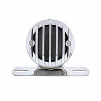 Motorcycle LED Rear Fender Tail Light With Chrome Grille Bezel - Red LEDs (Red or Smoked Lens)